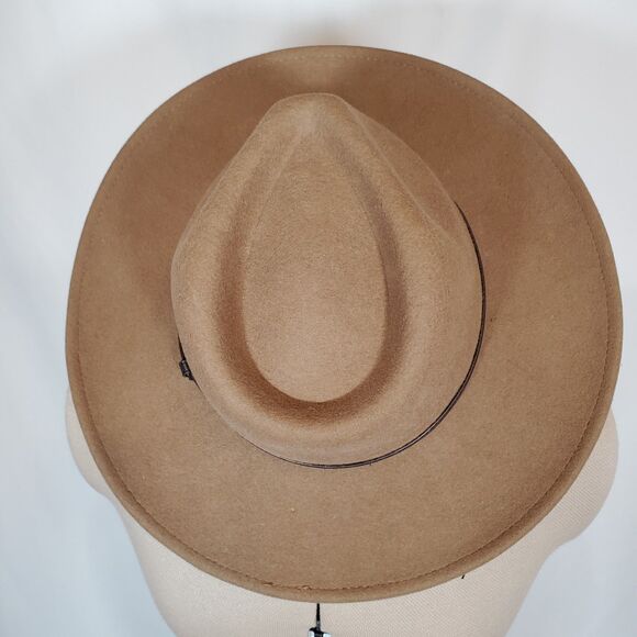 Olive & Pique Women’s Hat Large Brown Wool Western Rancher Hat Gold Buckle NEW - Picture 3 of 7